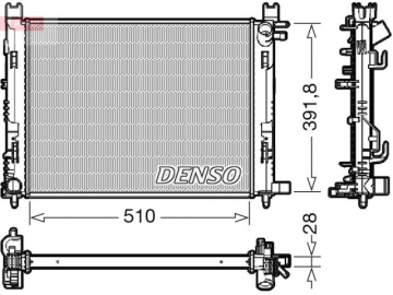 Радиатор двигателя DRM23109 (Denso)