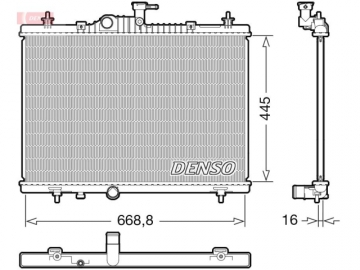 Радиатор двигателя DRM23118 (Denso)