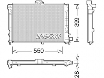 Радиатор двигателя DRM25010 (Denso)