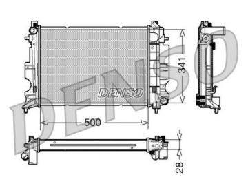 Радиатор двигателя DRM25011 (Denso)