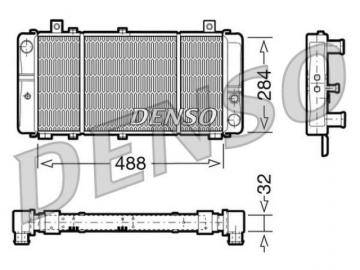 Радиатор двигателя DRM27001 (Denso)