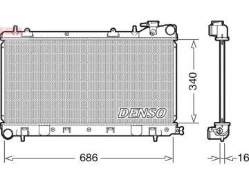 Радіатор двигуна DRM36017 (Denso)