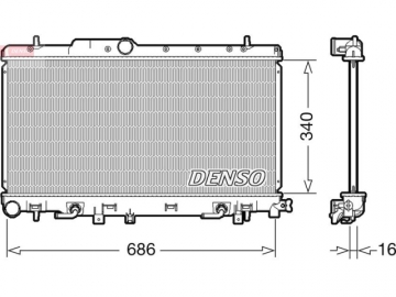 Радіатор двигуна DRM36018 (Denso)