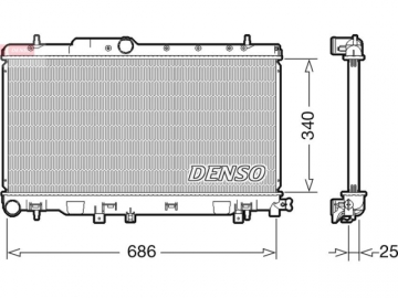 Радиатор двигателя DRM36019 (Denso)