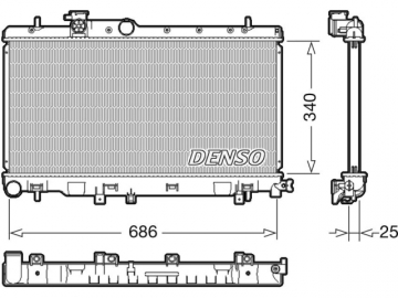 Радиатор двигателя DRM36020 (Denso)