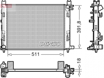Радіатор двигуна DRM37002 (Denso)