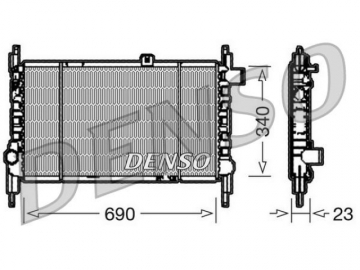 Радіатор двигуна DRM44003 (Denso)
