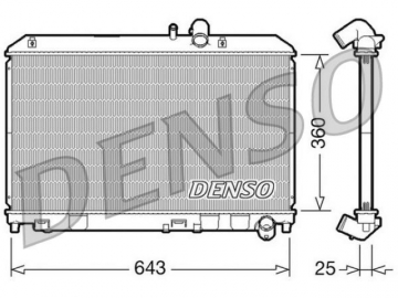 Радіатор двигуна DRM44013 (Denso)
