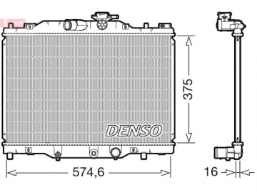 Радіатор двигуна DRM44043 (Denso)