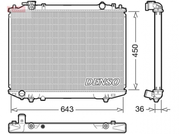 Радиатор двигателя DRM44047 (Denso)