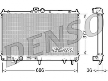 Радіатор двигуна DRM45026 (Denso)