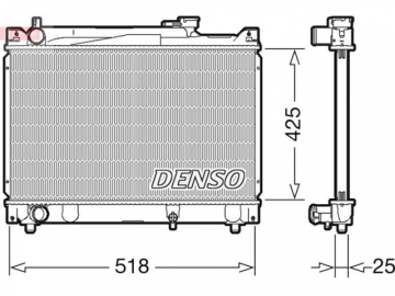 Радиатор двигателя DRM47030 (Denso)
