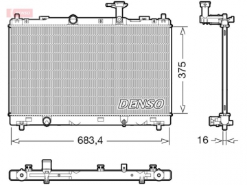 Радиатор двигателя DRM47038 (Denso)