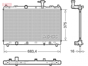 Радиатор двигателя DRM47041 (Denso)