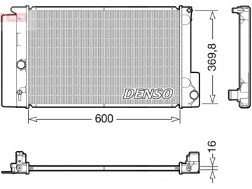 Радіатор двигуна DRM50126 (Denso)