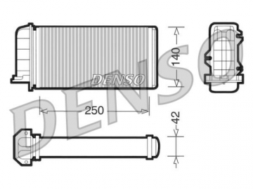 Cabin heater radiator DRR09001 (Denso)
