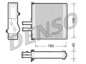 Cabin heater radiator DRR09060 (Denso)