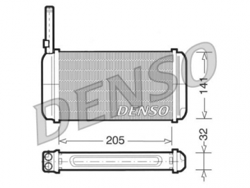 Cabin heater radiator DRR10002 (Denso)