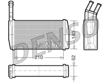 Cabin heater radiator DRR10011 (Denso)