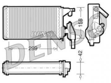 Cabin heater radiator DRR12002 (Denso)