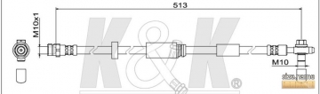 Тормозной шланг FT1476 (K&K)