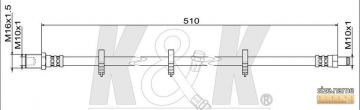 Тормозной шланг FT1486 (K&K)