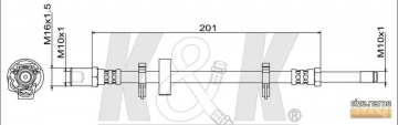 Тормозной шланг FT1488 (K&K)