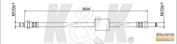 Тормозной шланг FT1490 (K&K)