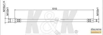 Тормозной шланг FT1494 (K&K)
