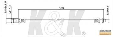 Тормозной шланг FT1495 (K&K)