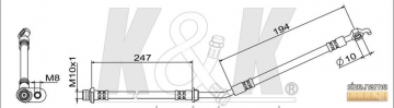 Тормозной шланг FT1517 (K&K)