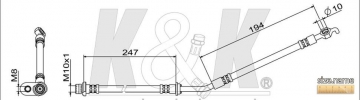 Тормозной шланг FT1518 (K&K)