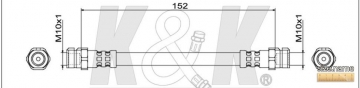 Тормозной шланг FT1524 (K&K)