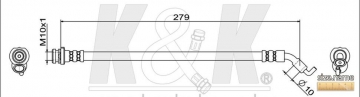 Тормозной шланг FT1565 (K&K)
