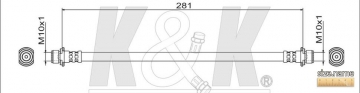 Тормозной шланг FT1572 (K&K)