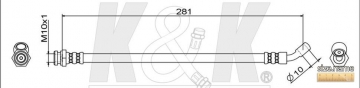 Тормозной шланг FT1590 (K&K)