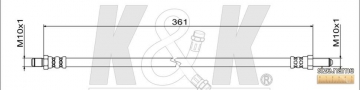 Тормозной шланг FT1595 (K&K)