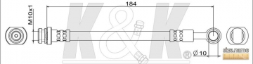 Тормозной шланг FT1599 (K&K)