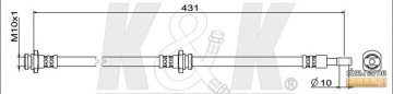 Тормозной шланг FT1602 (K&K)