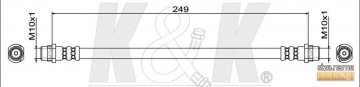 Тормозной шланг FT1624 (K&K)