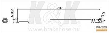Brake Hose FT1629 (K&K)