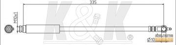 Тормозной шланг FT1630 (K&K)