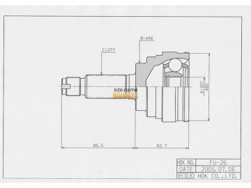 Outer CV Joint FU-026 (HDK)