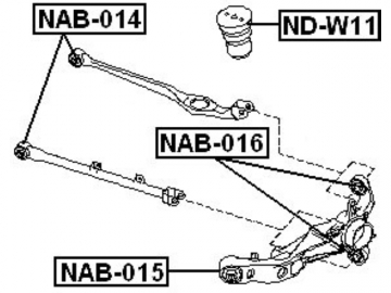 Suspension bush NAB-015 (FEBEST)