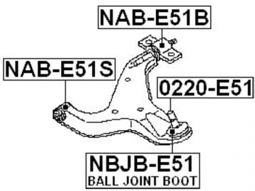 Suspension bush NAB-E51S (FEBEST)
