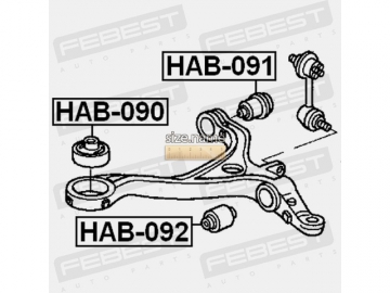 Suspension bush HAB-092 (FEBEST)