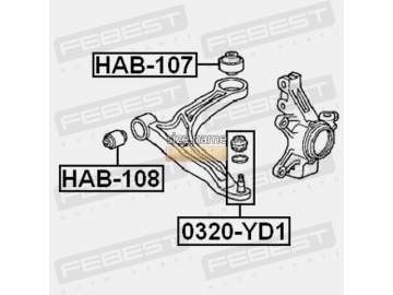 Сайлентблок HAB-107 (FEBEST)