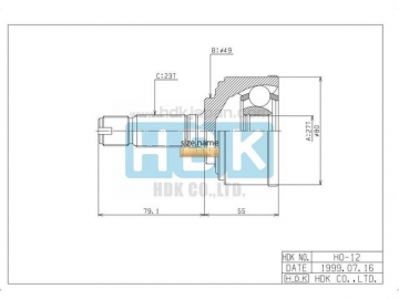 Outer CV Joint HO-012 (HDK)