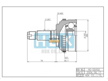 Outer CV Joint HO-055A50 (HDK)