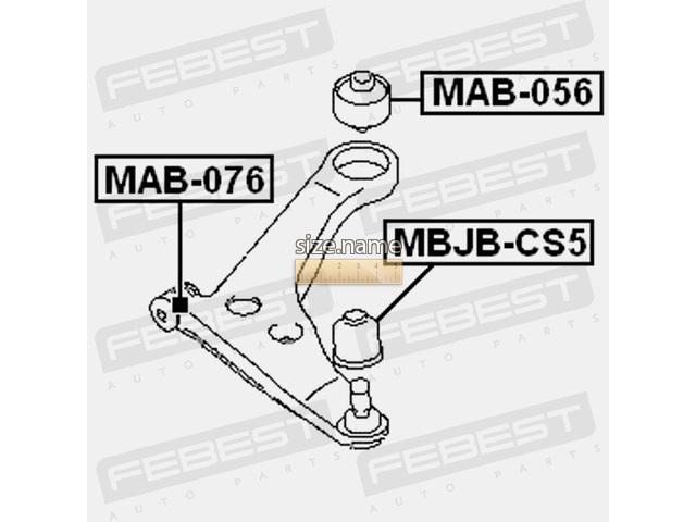 Specifications of suspension bush MAB-056 (FEBEST) photo, description,  analogues, compatibility
